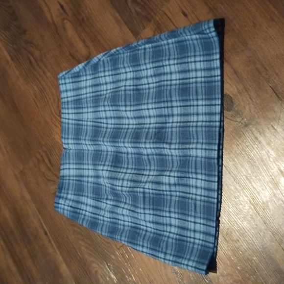 John Galt Blue Plaid High Waisted Fitted Y2K 90s Mini Skirt A37 - Picture 4 of 6